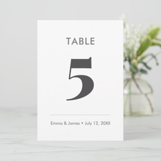 Minimalist Ampersand Wedding | Table Number Kaart (Staand voorkant)