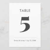 Minimalist Ampersand Wedding | Table Number Kaart (Voorkant)