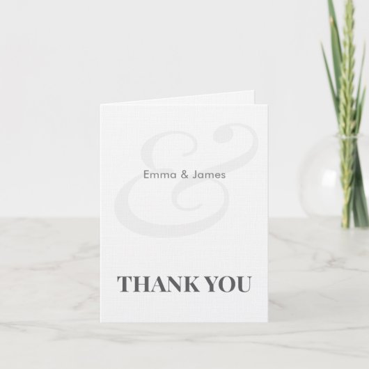 Minimalist Ampersand Wedding | Thank You Card Bedankkaart (Voorkant)