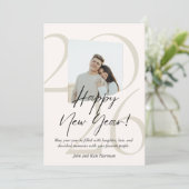 Minimalist and Aesthetic Happy New Year Photo  (Staand voorkant)