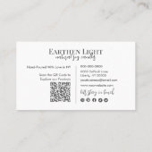 Minimalist and Modern Candle Botanical QR Code Visitekaartje (Achterkant)