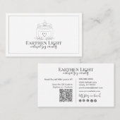 Minimalist and Modern Candle Botanical QR Code Visitekaartje (Voorkant / Achterkant)