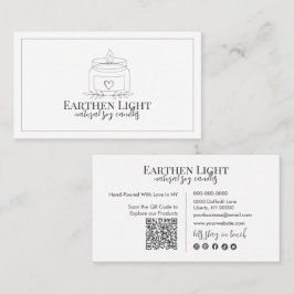 Minimalist and Modern Candle Botanical QR Code Visitekaartje