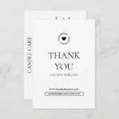 Minimalist and Modern Candle Care Card Template Informatiekaartje (Voorkant / Achterkant)