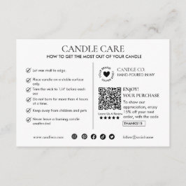 Minimalist and Modern Candle Care Card Template Informatiekaartje