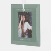 Minimalist and Modern | Merry and Married Photo Glas Ornament (Voorkant links)