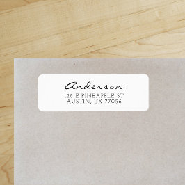 Minimalist Anderson Cursive Familienaam Etiket
