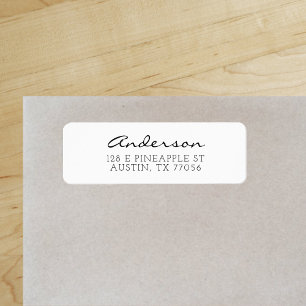 Minimalist Anderson Cursive Familienaam Etiket