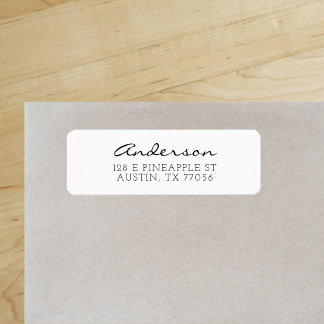 Minimalist Anderson Cursive Familienaam Etiket