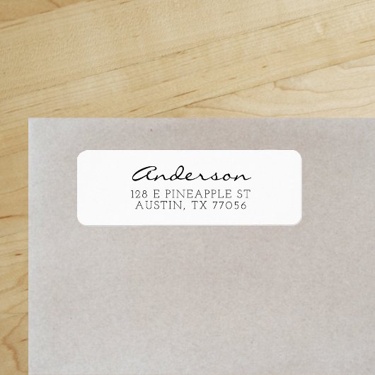 Minimalist Anderson Cursive Familienaam Etiket