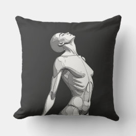 Minimalist Android Female - Modern Throw Pillow Kussen