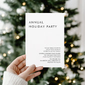 Minimalist Annual Holiday Party Kaart