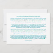 Minimalist Aquamarine Stylish & Fun Wedding Photo  Save The Date (Achterkant)