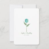 Minimalist Aquamarine Tulip Kaart (Voorkant)
