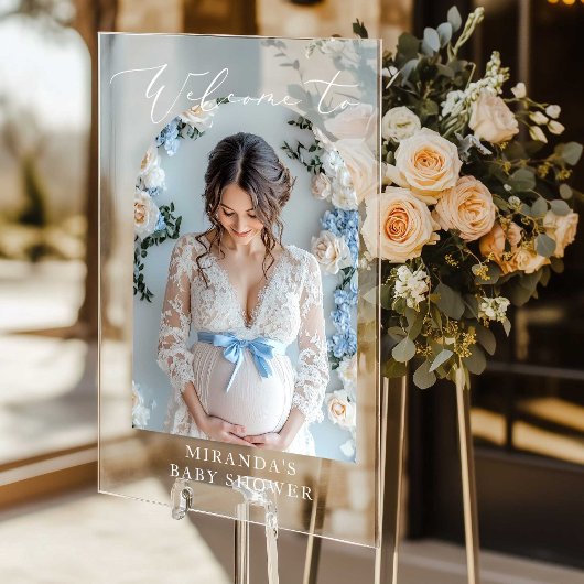 Minimalist Arch Baby shower foto welkom Acryl Bord