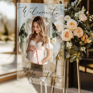 Minimalist Arch Baby shower foto welkom Acryl Bord
