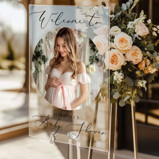 Minimalist Arch Baby shower foto welkom Acryl Bord
