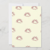 Minimalist Arch Burgundy Boho Sun Wedding Kaart (Achterkant)