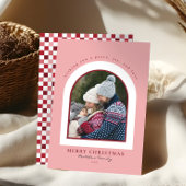 Minimalist Arch Christmas Familiefoto Feestdagenkaart