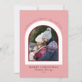 Minimalist Arch Christmas Familiefoto Feestdagenkaart (Voorkant)