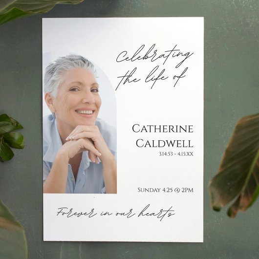 Minimalist Arch Foto Begrafenis Welkomstbord Poster