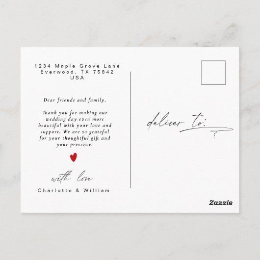 Minimalist Arch foto bruiloft Dank u Briefkaart (Achterkant)