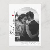 Minimalist Arch foto bruiloft Dank u Briefkaart (Voorkant)