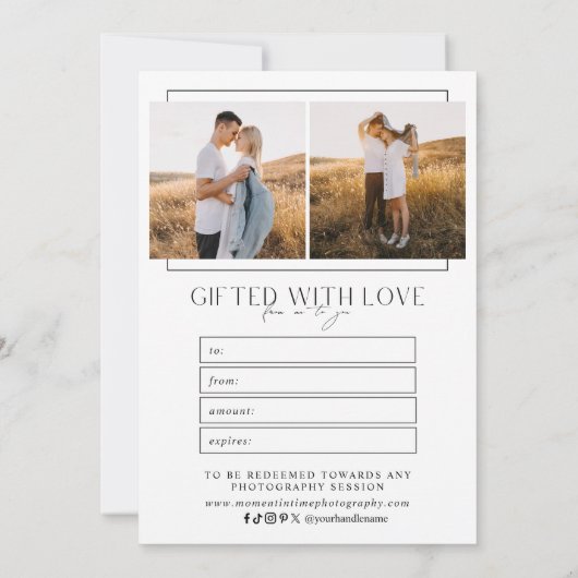 Minimalist Arch Fotofotografie Cadeaubon (Achterkant)