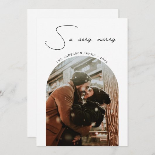 Minimalist Arch Kerstfoto | Zo erg vrolijk Feestdagenkaart (Voorkant / Achterkant)