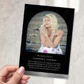 Minimalist Arch Memorial Foto Sympathy Funeral Bedankkaart