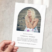 Minimalist Arch Memorial Foto Sympathy Funeral Bedankkaart