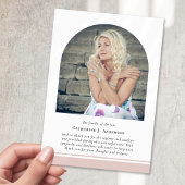 Minimalist Arch Memorial Foto Sympathy Funeral Bedankkaart