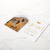Minimalist Arch Photo Graduation Party Gold Folie Uitnodiging (Gedraaid)