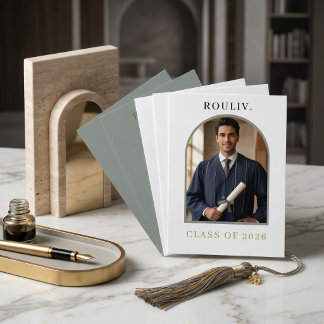 Minimalist Arch Photo Graduation | Stone Grey Kaart
