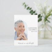 Minimalist Arch Photo Memorial Dank u kaart (Staand voorkant)