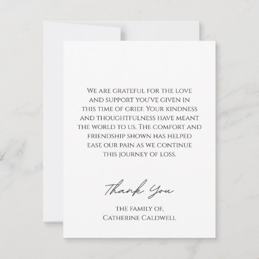 Minimalist Arch Photo Memorial Dank u kaart (Achterkant)