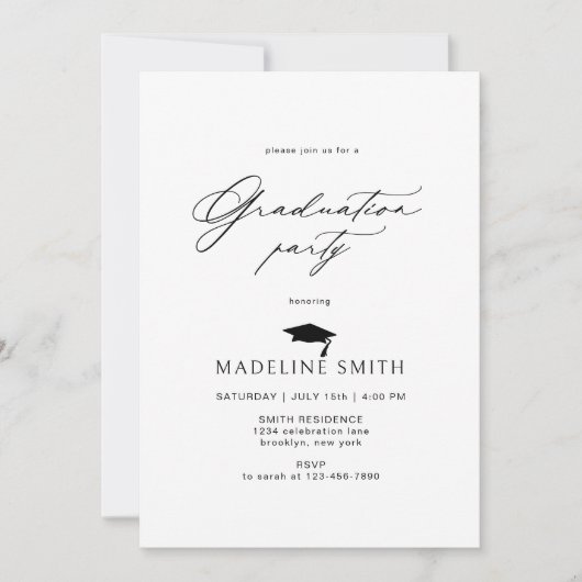 Minimalist Arch Photo Pet Tassel Afstuderen Kaart (Voorkant)