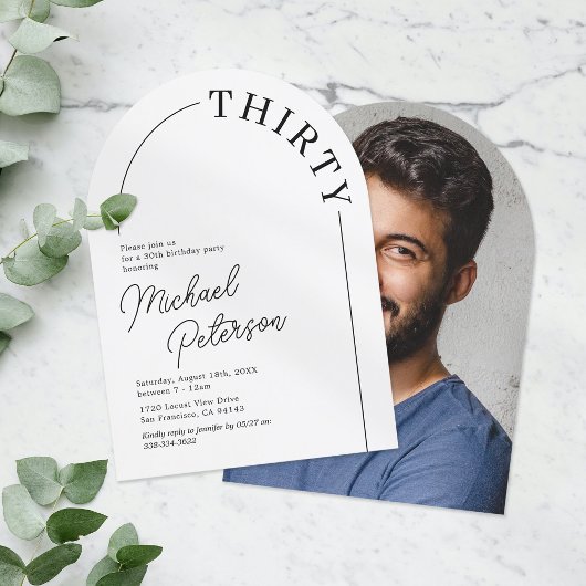 Minimalist Arch Volwassen 30e verjaardag Kaart