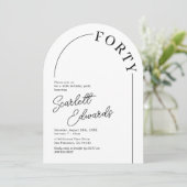 Minimalist Arch Volwassen 40ste verjaardag Kaart (Staand voorkant)