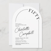 Minimalist Arch Volwassen 50ste verjaardag Kaart (Voorkant)