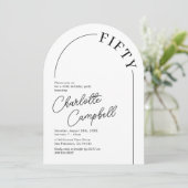 Minimalist Arch Volwassen 50ste verjaardag Kaart (Staand voorkant)