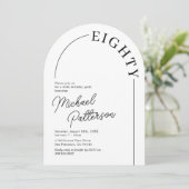 Minimalist Arch Volwassen 80ste verjaardag Kaart (Staand voorkant)