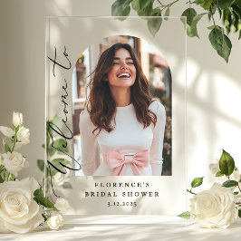 Minimalist Arch Vrijgezellenfeest foto welkom Acryl Bord