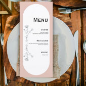 Minimalist Arch Wedding Menu Card