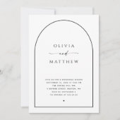 Minimalist Arch Wedding Repetitie Diner Foto Kaart (Voorkant)
