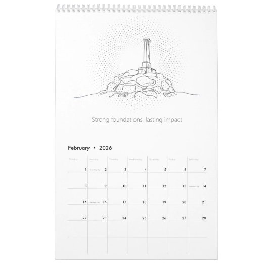 Minimalist Architect Modern B&W 2026 Kalender (Feb 2026)