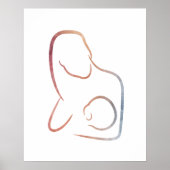 Minimalist Art - Breastfeeding Mother Poster (Voorkant)