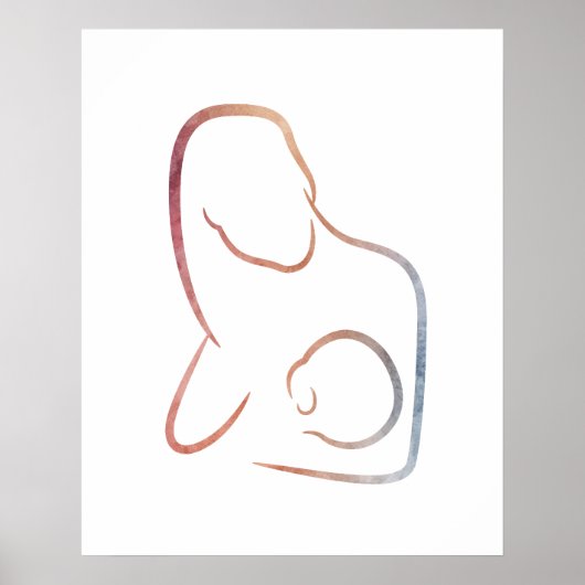 Minimalist Art - Breastfeeding Mother Poster (Voorkant)