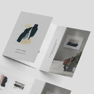 Minimalist Artist Trifold Portfolio Brochure Drieluik Kaart