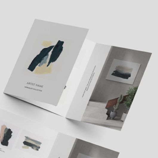 Minimalist Artist Trifold Portfolio Brochure Drieluik Kaart